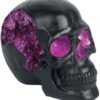 Magicun N.Giftware~Geode Skull Figurine 17cm Black, Resin