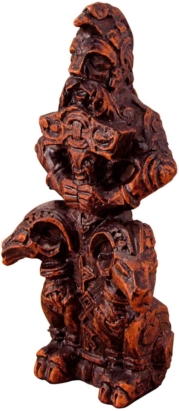 Magicun Altar~Dryad Design Norse God of Thunder Thor Figurine - Wood Finish