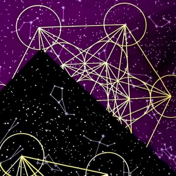 Altar Tarot Card Cloth Tablecloth Metatrone Cub Crystal Grid Divination Altar Board Game Velvet Cloth Astrology Tarot Card Mat(Purple)