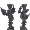 Nemesis Now Guardians of The Light Set of 2 28cm Candle Holder, Black