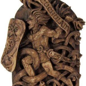 Magicun Altar~Cuchulain Wall Plaque Wood Finish