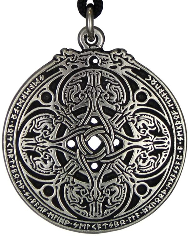 Soloman Pentant~Pewter Dragon Shield Celtic Knot Pendant Talisman for Soldiers and Military Members