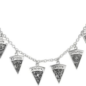 Sterling Silver Wheel of the Year Necklace; 18 inches