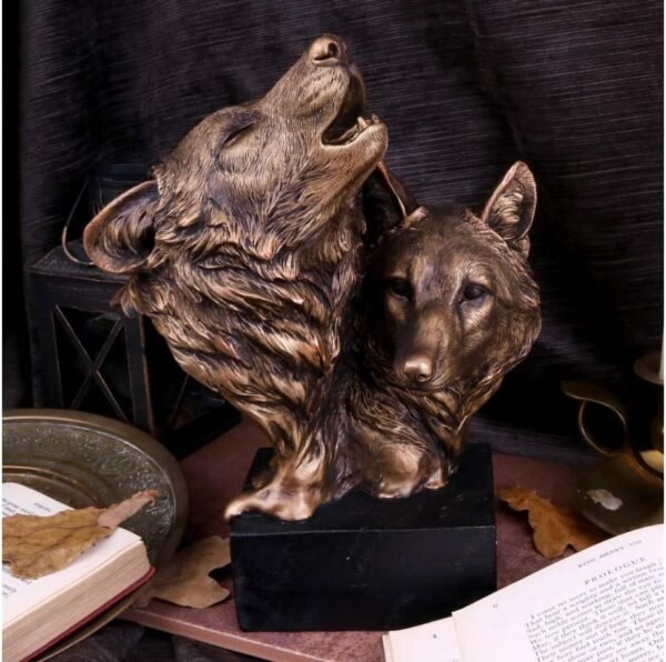 Animal Collection~ Song of The Wild Wolf Bust 23cm Bronze, Resin