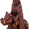 Magicun Altar~Dryad Design Freyr Norse God of Harvest Figurine - Wood Finish