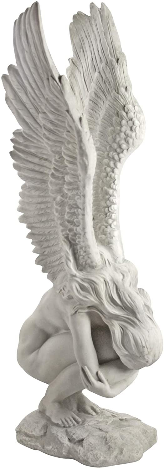 Magic  Collection~Design Toscano Remembrance and Redemption Angel Religious Garden Statue, Medium 15 Inch, Polyresin, Antique Stone