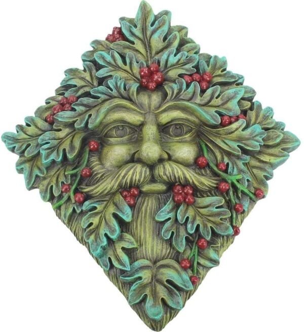 Light Collection~Berry Beard Wall Plaque 24cm Green, Resin