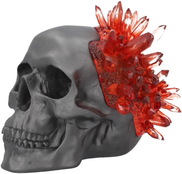 Dark Collection~Garnet Crystal Skull 17.6cm Figurine, Resin, Grey, One Size