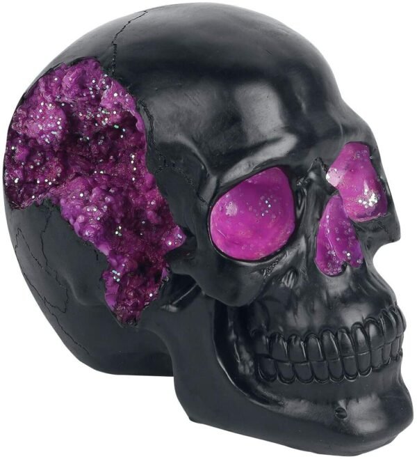 Dark Collection~Geode Skull Figurine 17cm Black, Resin