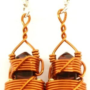 Crystal Healing Earrings in Copper Wire - Quartz Crystal Vibrational Healing Tools