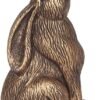 Spirit of Equinox Moon Gazing Hare Terracotta Garden Ornament - Bronze - 31 cm