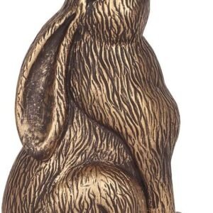 Spirit of Equinox Moon Gazing Hare Terracotta Garden Ornament - Bronze - 31 cm