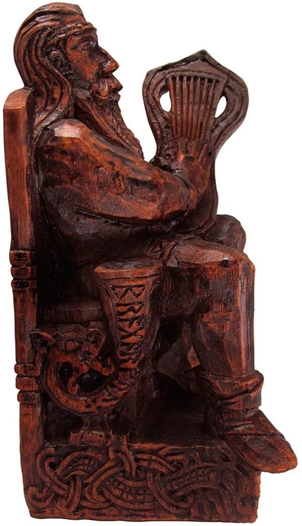 Magicun Altar~Dryad Design Seated Bragi Statue Norse God of Bards and Poetry