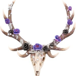 Wiccan Collection~Antlers of Eden Wall Plaque 45cm White, Polyresin