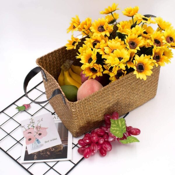 Witchcraft~SNAIL GARDEN Artificial Sunflower, 6 Bunches Silk Sunflowers Bouquet-7 Heads 3" Real Looking Fake Helianthus Per Pack with Green Leaves for Home Office Wedding Garden Party Decoration