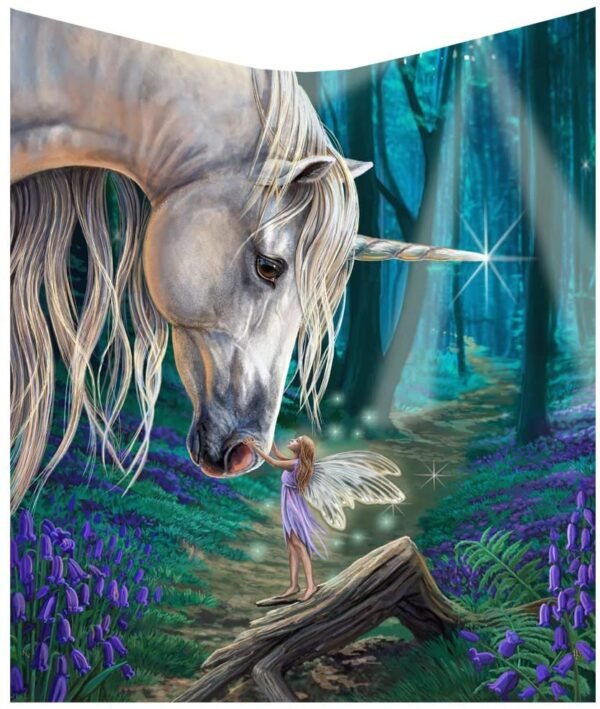 Artist Collections~ Lisa Parker Fairy Whispers Unicorn Throw Blanket, Polyester, Blue, 160cm