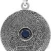 Sterling Silver Blue Sapphire Moon Goddess Pentacle Pendant
