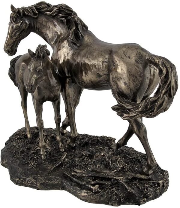 Magic  Collection~Mare and Foal Wild Horses Bronzed Statue