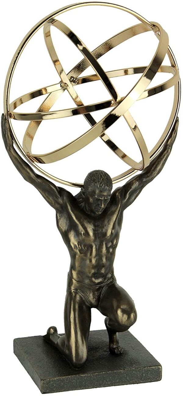 Magic  Collection~Bronze and Gold Finsh Atlas Carrying Celestial Sphere Statue
