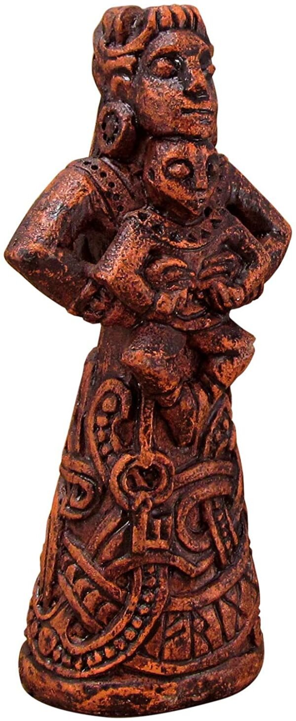 Magicun Altar~Dryad Design Norse Goddess of The Hearth Frigga Figurine - Wood Finish