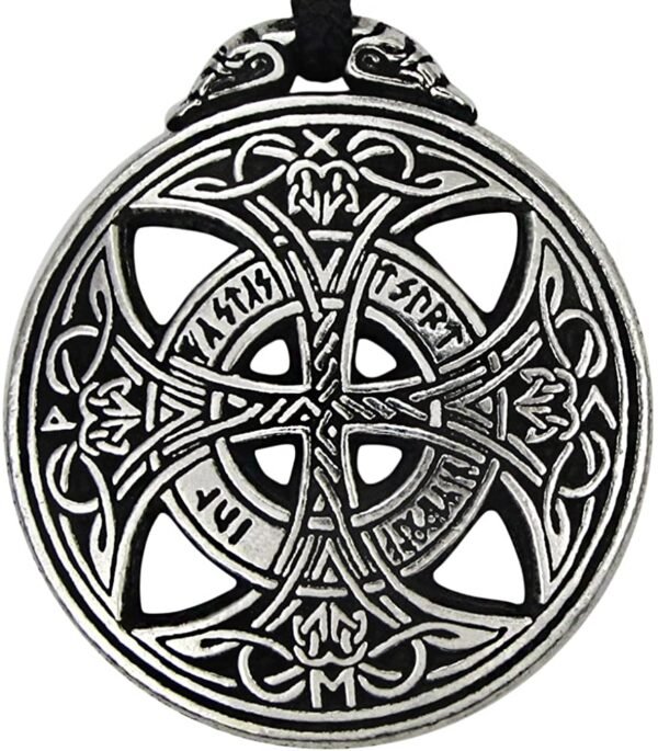 Soloman Pentant~Pewter Large Celtic Love Knot Pendant Rune Necklace - 1 3/8 Inch Diameter