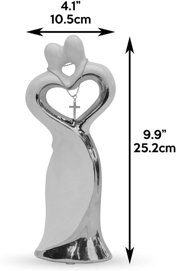 Magic  Collection~epiphaneia Christian Wedding Statue with Poem and Cross in Heart - Wedding Gifts for The Couple in Love, Engagement, Anniversary, Bridal Shower, Present for Bride & Groom, Religious Marriage