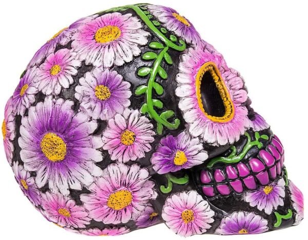 Magicun N.Giftware~Sugar Petal Skull Figurine 15cm Black