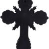 Artist Collections~ Spiral Dead Mans Hand Cross Skull and Wings Wall Plaque, Silver, 32.5cm