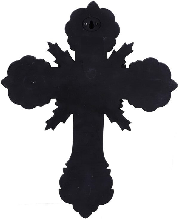 Artist Collections~ Spiral Dead Mans Hand Cross Skull and Wings Wall Plaque, Silver, 32.5cm
