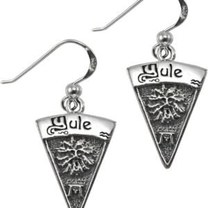 Sterling Silver Yule Wiccan Holiday Sabbat Dangle Earrings