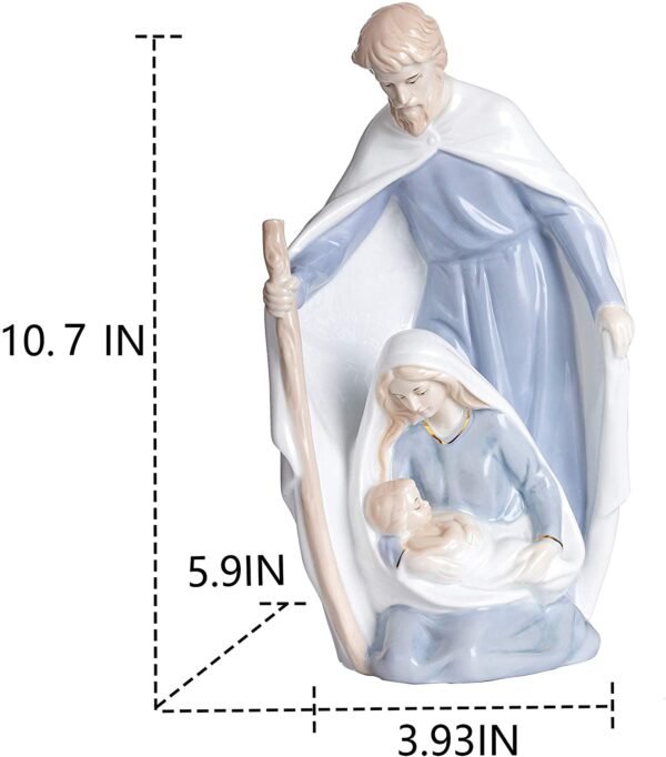 Magic  Collection~YLINSHA 11inch Holy Family Statue Catholic,Catholic Gifts,Nativity Scene, Nativity Set Ceramic Statue for Parents and Elders Who Love Religious Inspiration,Statuette Worth Collecting