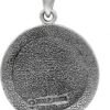 Sterling Silver Moon Pentacle Pentagram Pendant; 1 Inch Diameter