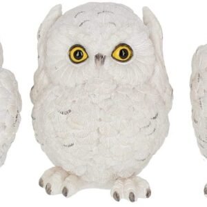 Animal Collection~ Three Wise Owls Figurine 8cm White