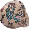 Dark Collection~Natural Bone Coloured Traditional, Tribal Tattoo Fund Skull, Polyresin, One Size