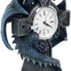 Artist Collections~ B3602J7 Draco Clock Anne Stokes 17.8cm, Resin, Blue, One Size