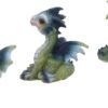 Magicun N.Giftware~Triple Trouble Small Set of Three Dragon Infant Ornaments, 15.5cm, Green