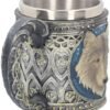 Animal Collection~ Lone Wolf Tankard Mug 15.4cm Silver
