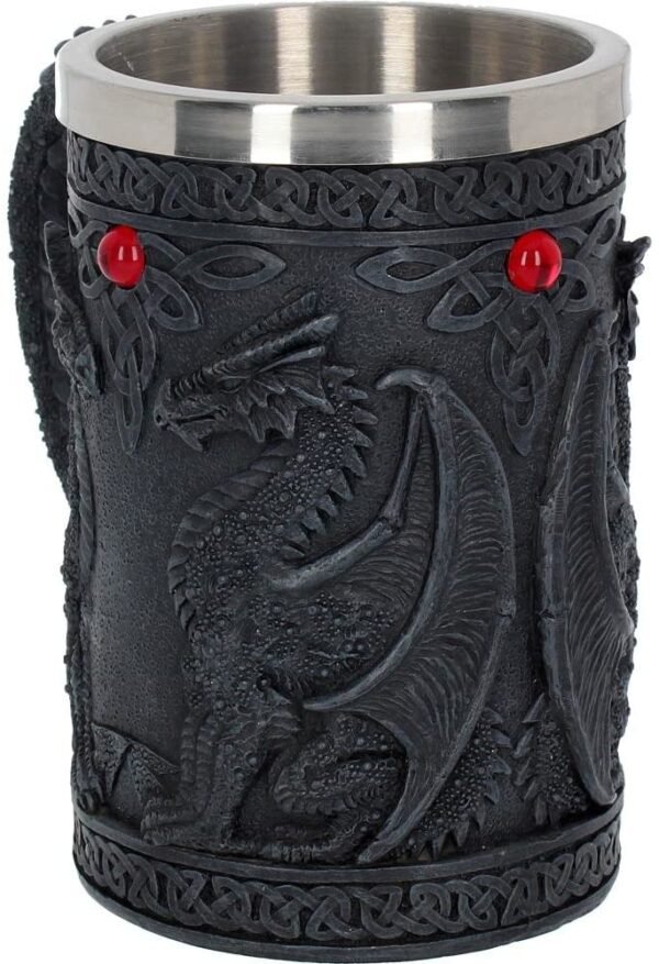 Fantasy Collection~ NEM3731 Black Wing Tankard Mug 18cm Black