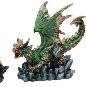 Fantasy Collection~ Rock Protectors Set of Three Dragon Figurines 8.5cm Multi-Coloured, Resin