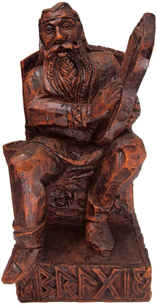 Magicun Altar~Dryad Design Seated Bragi Statue Norse God of Bards and Poetry