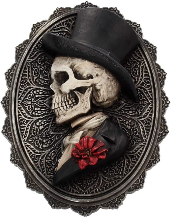 Dark Collection~Handsome Wall Plaque 24cm Grey, Polyresin, 22cm