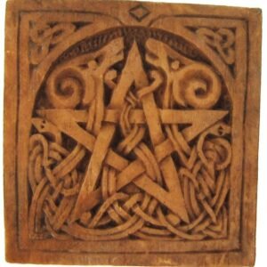 Magicun Altar~Small Pentacle Plaque Wood Finish