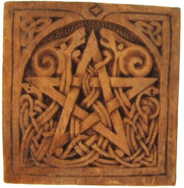 Magicun Altar~Small Pentacle Plaque Wood Finish