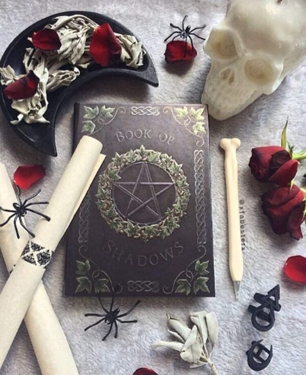 Wiccan Collection~Embossed Book of Shadows Ivy 17cm, Coated, Wood Free Paper, Blue