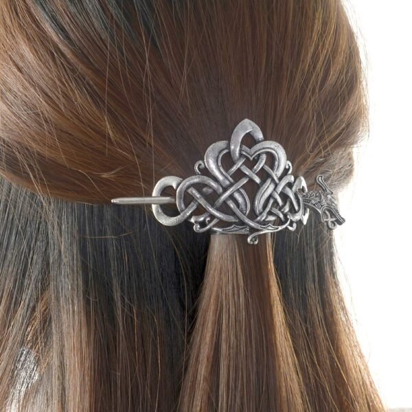 Viking Dragon Hair Hairpins Clips- Norse Celtic Knot Hair Accessories Hair Slide Hair Barrettes Irish Hair Decor for Long Hair Jewelry Braids Hair Stick With Dragon Design