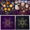 Altar Tarot Card Cloth Tablecloth Metatrone Cub Crystal Grid Divination Altar Board Game Velvet Cloth Astrology Tarot Card Mat(Purple)