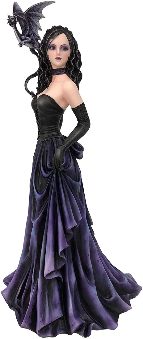 Fantasy Collection~ Fia Small Dragonling Fairy Companion Figurine, Polyresin, Purple, 66.6cm