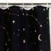 Zodiac Constellation Fabric Shower Curtain, Blush Sun and Moon Phrase Bathroom Shower Curtain Sets