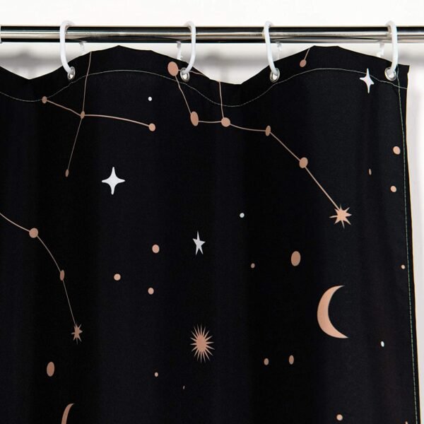 Zodiac Constellation Fabric Shower Curtain, Blush Sun and Moon Phrase Bathroom Shower Curtain Sets