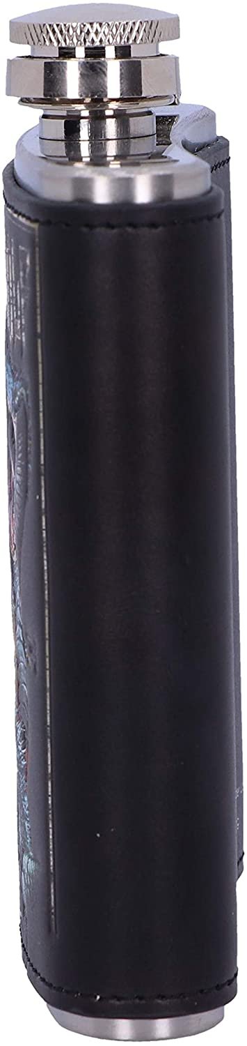 Magicun N.Giftware~Officially Licensed Powerwolf Kiss of The Cobra King Embossed Hip Flask, 7oz, Black